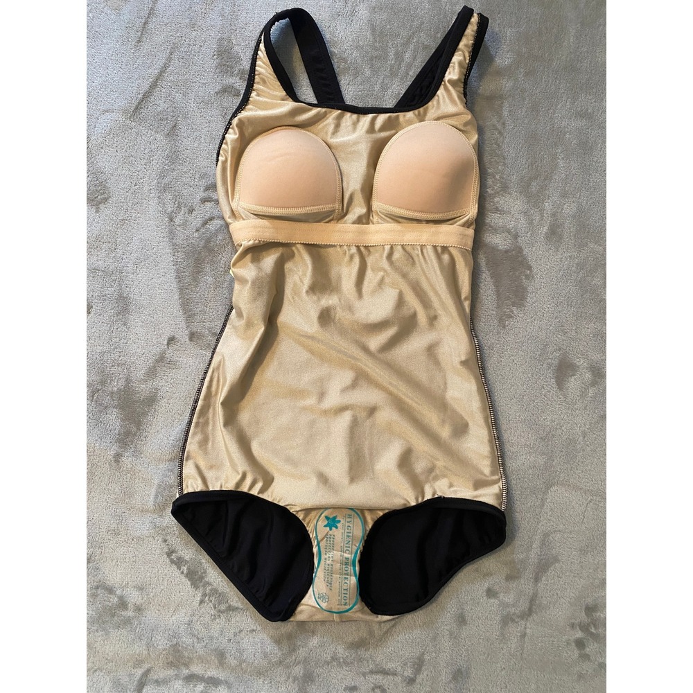 Dolfin Swimsuit Women 34/8L Black Aqua Shape Lap Suit Racerback One Piece New - Picture 7 of 10